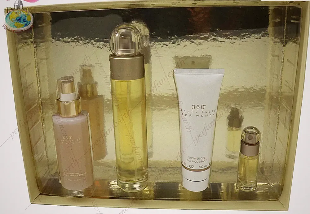 360 PERRY ELLIS BY PERRY ELLIS 4PCS GIFT SET 3.4 OZ FOR WOMEN NEW IN GIFT BOX