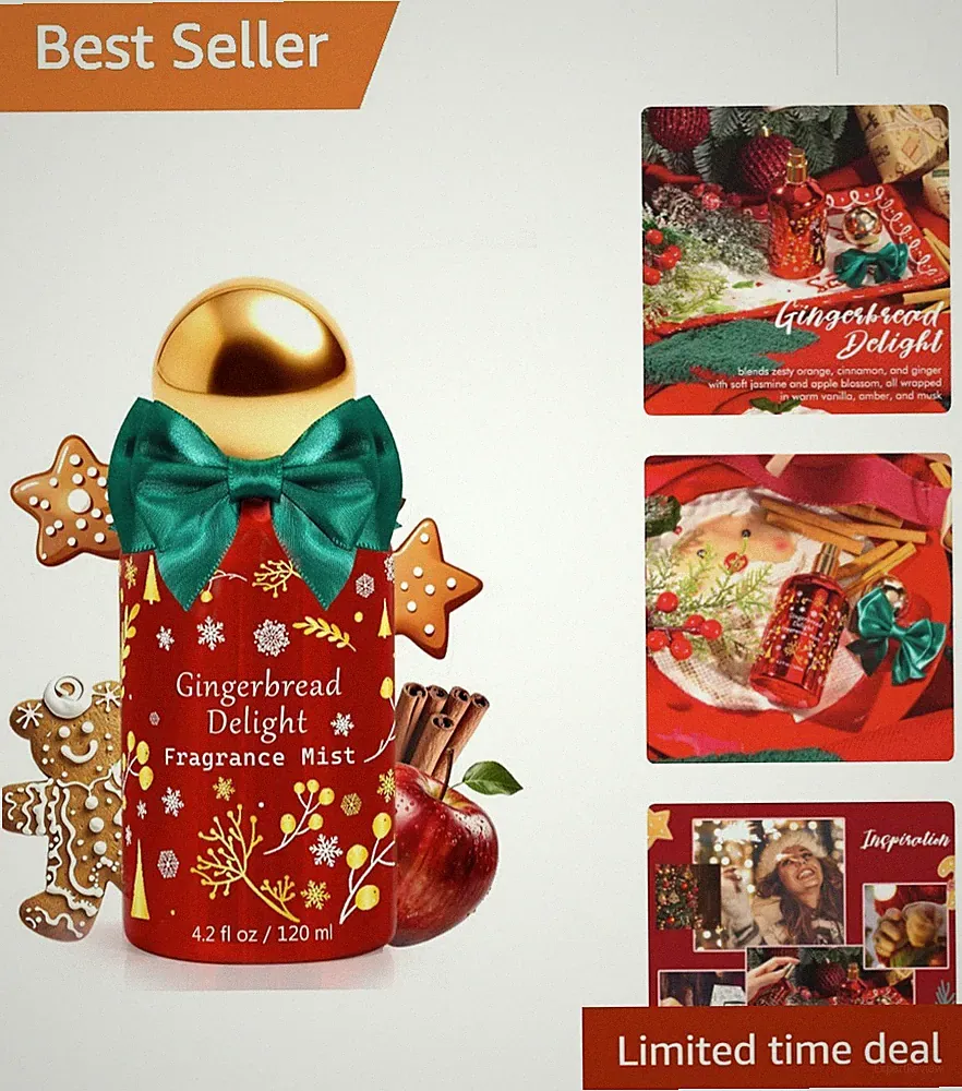 Gingerbread Delight Body Spray for Women - 120ml Elegant Fragrance Mist
