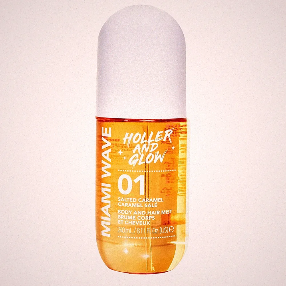 Holler And Glow Miami Wave Salted Caramel Body & Hair Mist Body Spray 8.11 Fl Oz